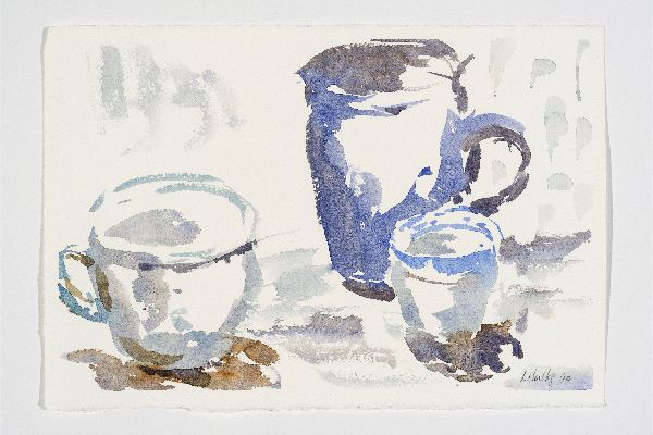 Blue Still Life 2, aquarelle sur papier Fabriano Artistico, 11x7p.